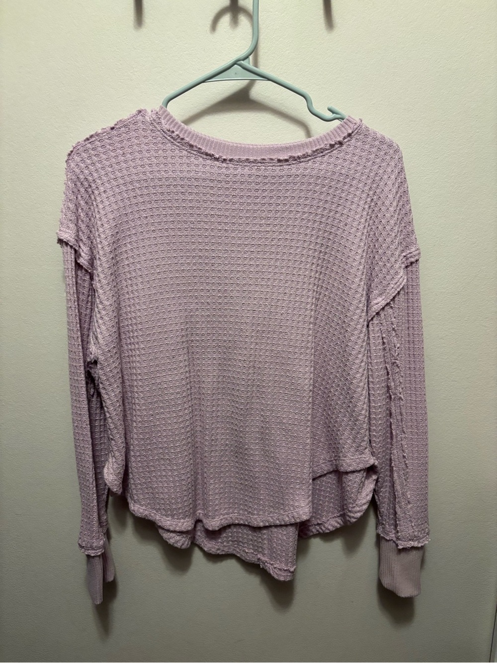 SO Light Pink Waffle Knit Scoop Neck Sweater